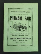 1906 antique PUTNAM FAIR ct Premium List PROGRAM Ninth Annual Exhibition w ADS picture
