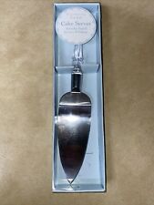 VICTORIA LYNN ENGRAVEABLE CAKE SERVER- FAUX CRYSTAL HANDLE - NEW IN BOX picture