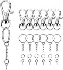 160PCS Keychain Making kit - 40PCS Swivel Lobster Clasp, 40PCS Key Rings with... picture