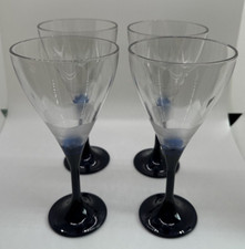 Tupperware Sheerly Elegant Cocktail Stemware Tumblers (4) 10oz Blue Martini NOS picture