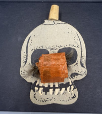 Vintage Skull Halloween Blower Noise Maker Skull Rare Crepe picture