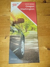 OREGON WASHINGTON OR WA State Map AAA Road Tour Map NEW 2024 picture