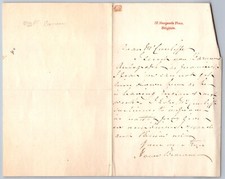 Grace Barnum Hand Signed Letter - P.T. Barnum's First Wife picture