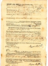 Antique 1832 Signed Doc Cumberland NJ Mason Mulford Ebenezer Seeley Elmer Parvin picture