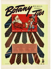1941 Botany Neckties Santa Claus Uncle Sam Christmas Vintage Print Ad picture