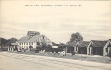 Schuman's Tourist City Rolla Missouri Route 66 B&W Postcard picture