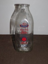 VINTAGE NEW ULM DAIRY MINNESOTA PEARL HARBOR GOD BLESS AMERICA 1 QT MILK BOTTLE picture