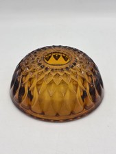 Vintage Indiana Glass Fairy Lamp GLOBE ONLY Amber Mt Vernon Diamond Point picture