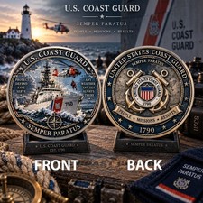 US Coast Guard Challenge Coin Semper Paratus 1790 USCG Military Veteran Gift picture