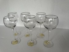 Set Of 6 Lenox Solitaire Full Lead Crystal Wine Glasses picture