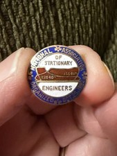 early vintage NATIONAL ASSOC. OF STATIONARY ENGINEERS enamel collar stud ~ 1892 picture