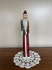 Vintage Santa Claus Pencil Thin Blow Mold Plastic Figurine 13.5