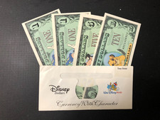 1997 Disney Dollars 25th Aniv. $1 (2 Consecutive Numbers), $5, $10 w/ Envelope picture
