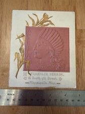 Antique Franklin Benner Minneapolis MN Native American Chief Relief Advertising picture