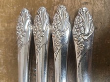 4 Oneida Community EVENING STAR Silver Plate Flatware Dinner Knives 1950s MCM  picture