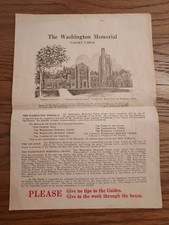 Washington Memorial Valley Forge 1927 1928 Fundraiser Pamphlet Map Burk's Guide picture