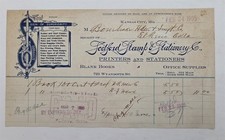 1905 antique SCOTFORD STAMP & STATIONERY CO kansas city mo BILLHEAD el reno ok picture