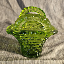 Vintage Green Woven Textured Basket picture