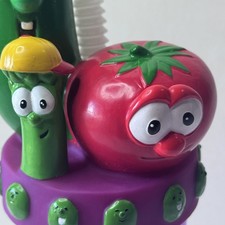 Vintage Veggie-tales Bob Larry Junior Asparagus Cup Tumbler Lidded Straw RARE 🔥 picture