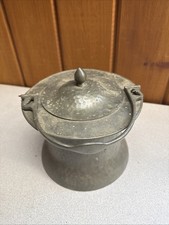 A  Connell pewter arts and crafts biscuit barrel picture