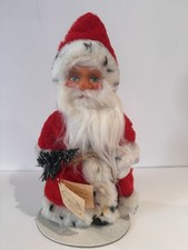 Schaller Bavarian Santa figurine, traditional red felt coat with faux fur trim. picture
