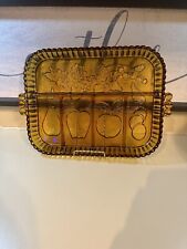 Vintage Amber Indiana Glass Five Part Relish Tray A1 condition picture