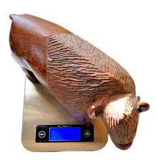 Rare Vintage LARGE Hand-Carved Ironwood Bison Buffalo 12x8x4