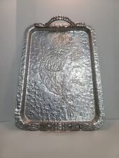 Vintage Rodney Kent Hand Wrought Aluminum  Serving Tray Tulips 408 picture