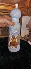 Vintage Russian Hand Painted Vessel Animals Musicians Goat Bear Circus picture