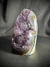 Pretty Dark Amethyst And Agate Geode Cluster 4