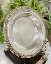 Authentic Stamped Sheridan Silver on Copper Gilded Round Serving Dish Bowl 10” picture