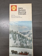 Shell 1969 Road Map Idaho Montana Wyoming Colorado Yellowstone Glacier picture