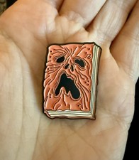New Orange Necronomicon Evil Dead Movie Book Enamel Pin Lapel Goth Horror picture