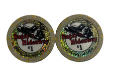 Bugsy's Hideaway $1 Casino Chip Lot of 2 as pictured Great Condition 😎 picture