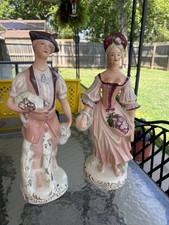 Wonderful Vintage Pair Of CORDEY French Man & Woman Figures 16” picture