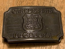 Vintage Hit Line United Brotherhood of Carpenters and Joiners of America Buckle picture