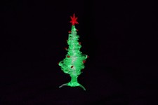 Uranium Glass Christmas Tree, UV Reactive Glowing Glass Figurine, Handmade picture