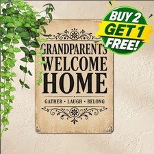 Grandparents Country House Sign Sweet Family Porch Decor Metal Tin Plaque picture