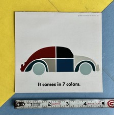 Vtg 1965 VW BEETLE PAINT & TRIM DEALERS SALES BROCHURE “ It Comes In 7 Colors “ picture