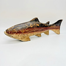 Hand Carved Wooden Salmon Trout Fish 15