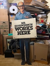 Vintage Mr Goodwrench Works Here Large Stand Up Metal Sign picture