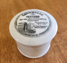 HTF Vintage CROMWELL'S Ceramic Lidded Mustard Pot Paris Exposition Advertising picture