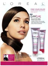 2009 L'Oreal Ever Pure Print Ad, Eva Longoria Quote Pinup Gorgeous Hair Sexy Lip picture