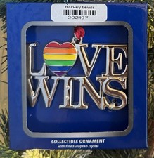 2026 Harvey Lewis Rainbow Gay Lesbian Love ❤️ Christmas Ornament w Fine Crystals picture