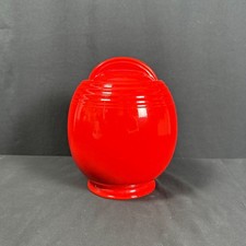 Hall's 5 Band Chinese Red Cookie Jar Canister & Lid Art Deco Vintage 1930s picture