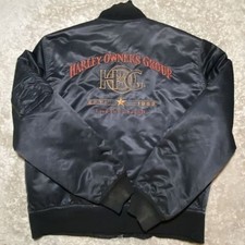 Vintage Harley-Davidson H.O.G. Harley Owners Group Satin Bomber Jacket picture