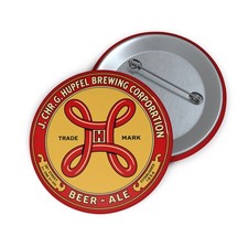 J. Chr. G. Hupfel Brewing Corporation NY Beer-Ale Pre-Pro Retro Style Pin Button picture
