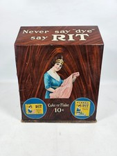 Vintage Rit Dye Countertop Display Advertising Wooden Lithographed Tin Cabinet picture