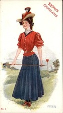 Lowney's Chocolates Beautiful Woman Golf Golfing c1906 Vintage Postcard bhn picture