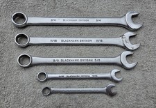Vintage Blackhawk Set of 5 6pt SAE Combination Wrenches USA picture